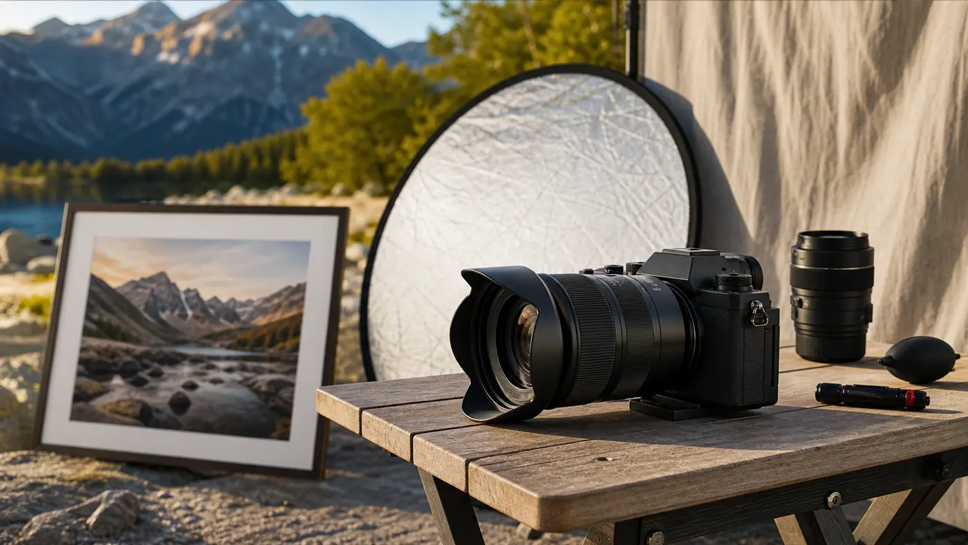 Camera setup for headshot and professional portrait photography